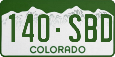 CO license plate 140SBD
