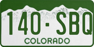 CO license plate 140SBQ