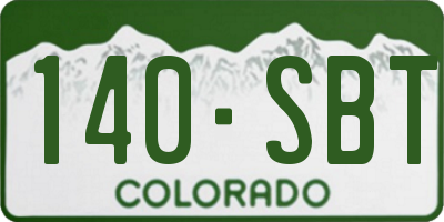 CO license plate 140SBT