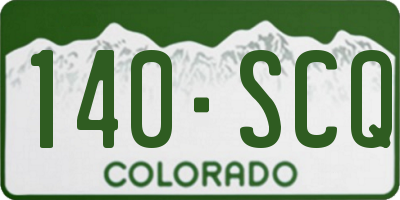 CO license plate 140SCQ