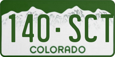 CO license plate 140SCT
