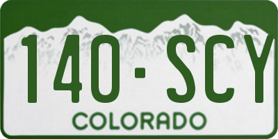 CO license plate 140SCY
