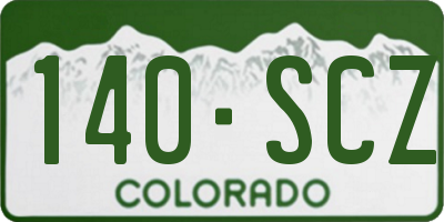 CO license plate 140SCZ
