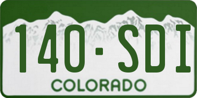 CO license plate 140SDI