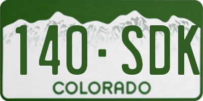 CO license plate 140SDK