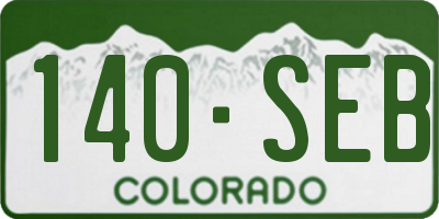 CO license plate 140SEB