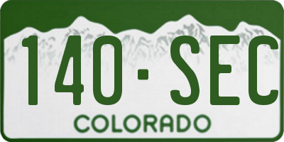 CO license plate 140SEC