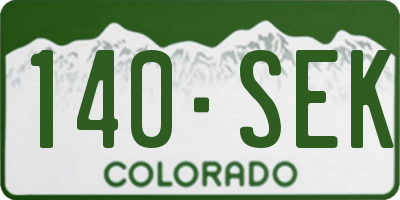 CO license plate 140SEK