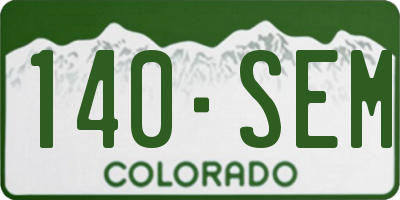 CO license plate 140SEM