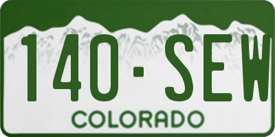 CO license plate 140SEW