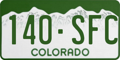 CO license plate 140SFC