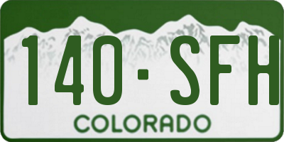 CO license plate 140SFH