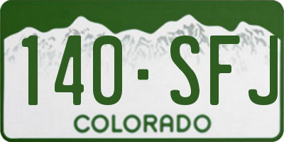 CO license plate 140SFJ