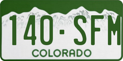 CO license plate 140SFM