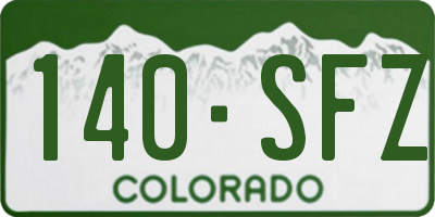 CO license plate 140SFZ