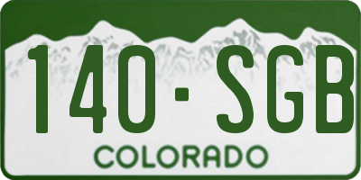 CO license plate 140SGB