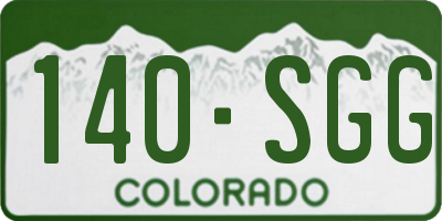 CO license plate 140SGG