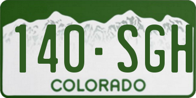 CO license plate 140SGH