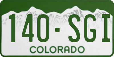 CO license plate 140SGI