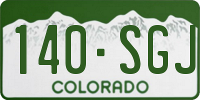 CO license plate 140SGJ