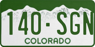 CO license plate 140SGN