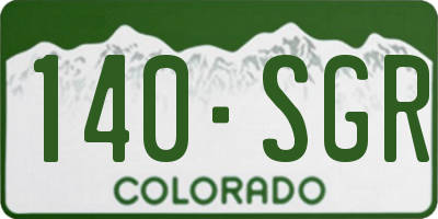 CO license plate 140SGR