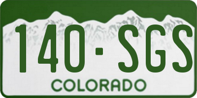 CO license plate 140SGS