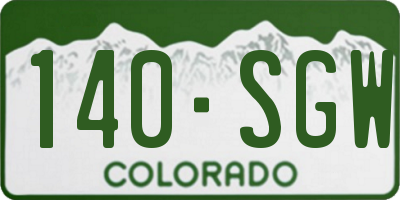 CO license plate 140SGW