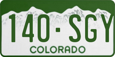 CO license plate 140SGY