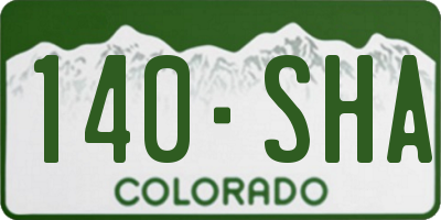 CO license plate 140SHA