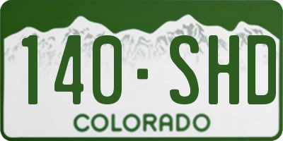 CO license plate 140SHD