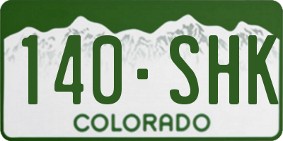 CO license plate 140SHK