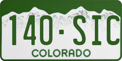 CO license plate 140SIC