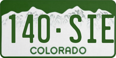 CO license plate 140SIE
