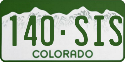 CO license plate 140SIS