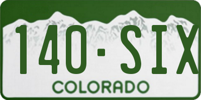 CO license plate 140SIX