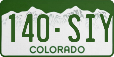 CO license plate 140SIY