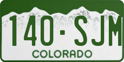 CO license plate 140SJM