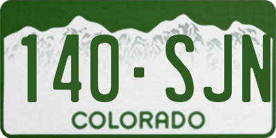 CO license plate 140SJN