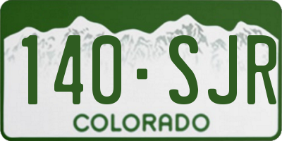 CO license plate 140SJR