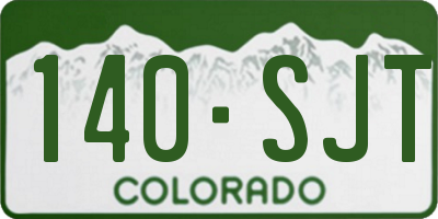 CO license plate 140SJT