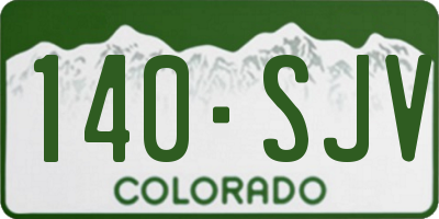 CO license plate 140SJV