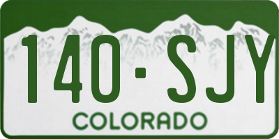 CO license plate 140SJY