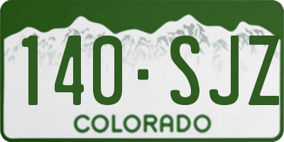 CO license plate 140SJZ