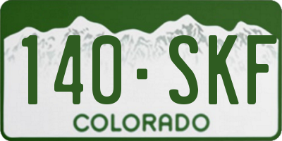 CO license plate 140SKF
