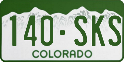 CO license plate 140SKS