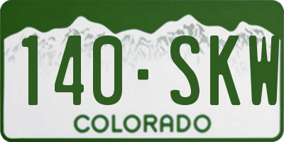 CO license plate 140SKW