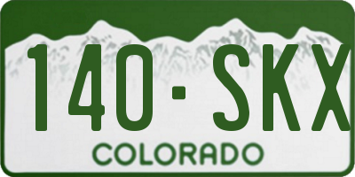 CO license plate 140SKX