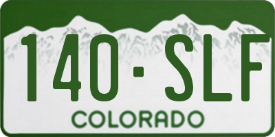 CO license plate 140SLF