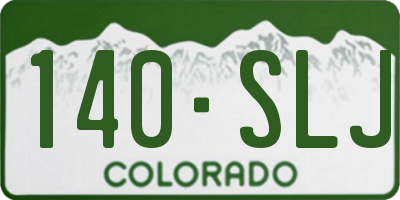 CO license plate 140SLJ